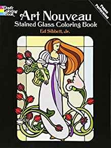 Art Nouveau Stained Glass Coloring Book
