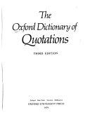 The Oxford Dictionary of Quotations