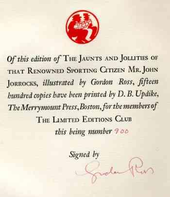 The Jaunts and Jollities of that Renowned Sporting Citizen Mr. JOHN JORROCKS of St. Botolph Lane and Great Coram Street. 1st Limited/Numbered