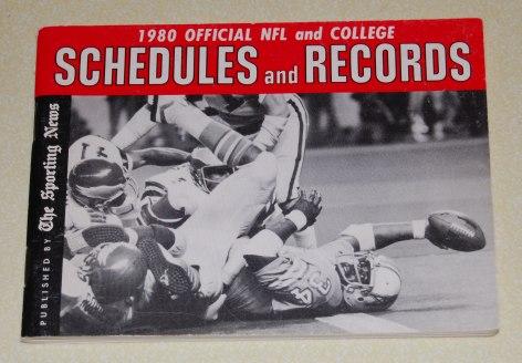 1980 Official NFL and College Schedules and Records
