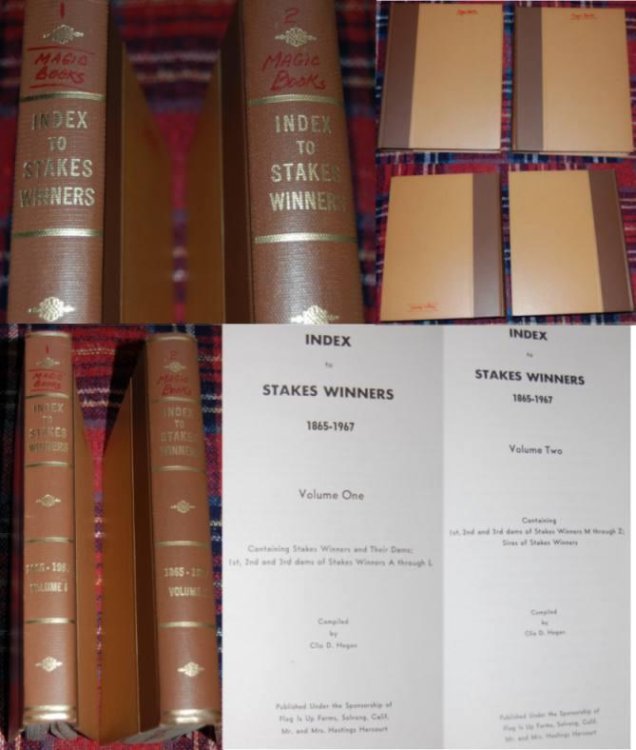 Index To Stakes Winners 1865-1967 2 Volume Set owned By Margaret C. Woolums, Jockey Club President