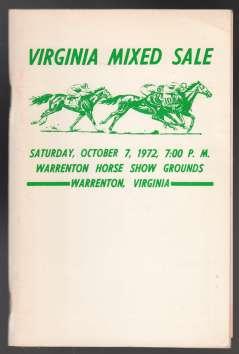 Virginia Mixed Sale Warrenton, VA Sat. Oct 7, 1972