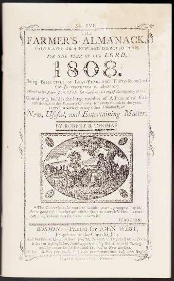 The Farmer's Almanac 1808. Reprint