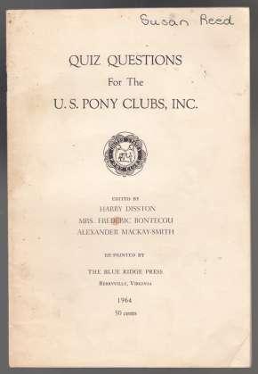 Quiz Questions with Answers for the U.S. Pony Clubs