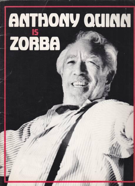Anthony Quinn is Zorba Souvenir Programme w/ Brief Actor Bio Sheet Laid In