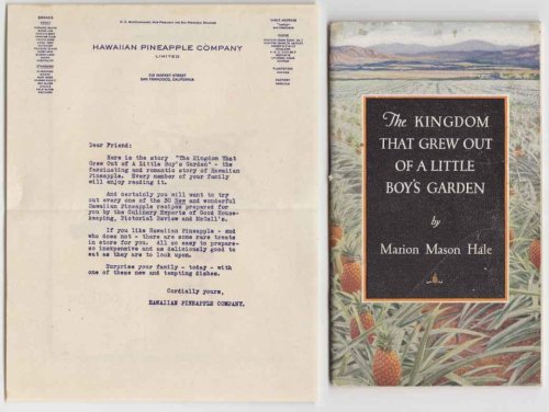 The Kingdom That Grew Out of a Little Boy's Garden Dole Pineapple w/Publisher's Letter