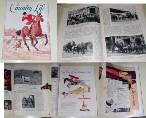 Country Life Magazine November 1933 Vol. Lxv. No. 1. Paul Brown Illustrated Fox Hunting Cover. Hunting Articles, Carriage Driving Issue