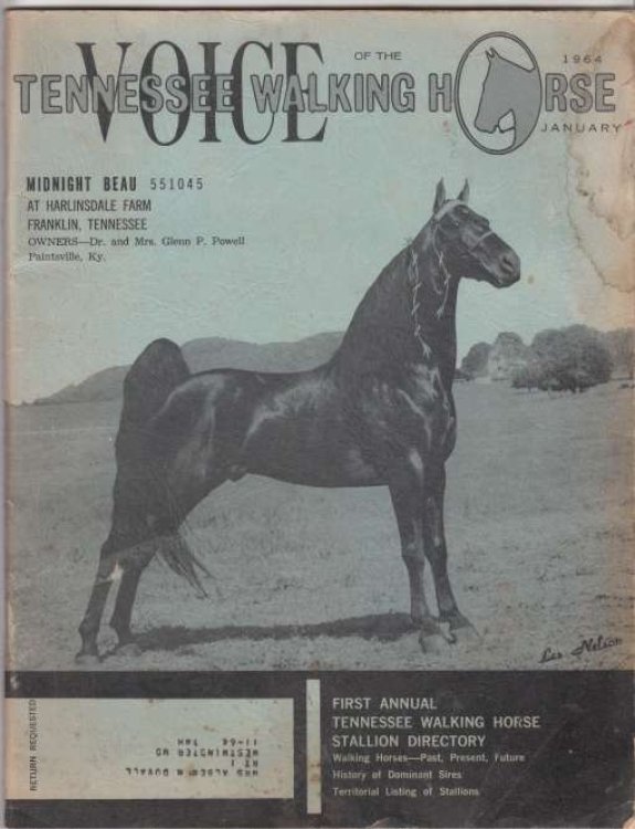 Voice of the Tennessee Walking Horse. January 1964. Vol 5, No. 1.