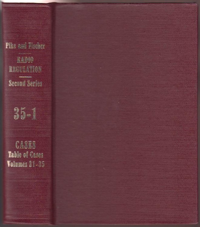 Pike & Fisher Radio Regulation Second Series Cases - 35 RR 2nd 2 Volume Set 35-1 & 35-2