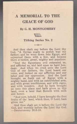 A Memorial to the Grace of God Tithing Series No.2