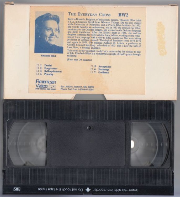 The Everyday Cross BW2. Session 1: Denial VHS TAPE IN SLEEVE