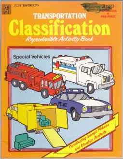 Transportation Classification. Reproducible Activity Book Preschool K Pre-First (JI 8223)