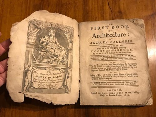The First Book of Architecture : Translated out of Italian, with an Appendix Touching Doors and Windows, by Pr. Le Muet.also Rules and Demonstrations, with Several Designs, for the Framing of any Manner of Roofs.with Designs of Floors.