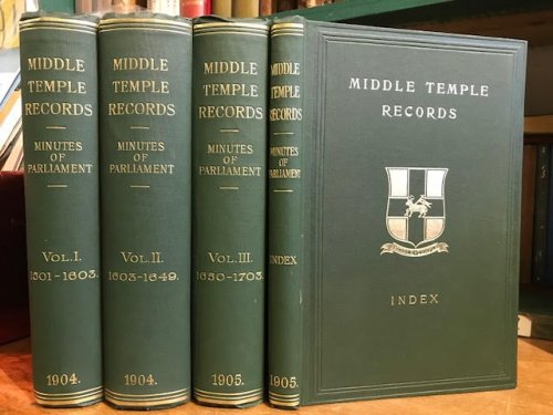 Middle Temple Records. In four volumes (3 volumes plus index)
