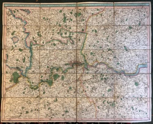 Laurie and Whittle's New Survey of the Environs of London : Comprehending and Extent of Twenty Miles North and South, and Twenty-Six East and West, From St.Paul's Cathedral