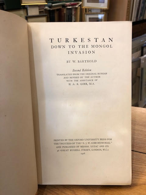 Turkestan : Down to the Mongol Invasion