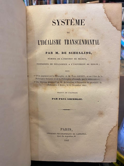 Systeme de L'Ideallisme Transcendantal