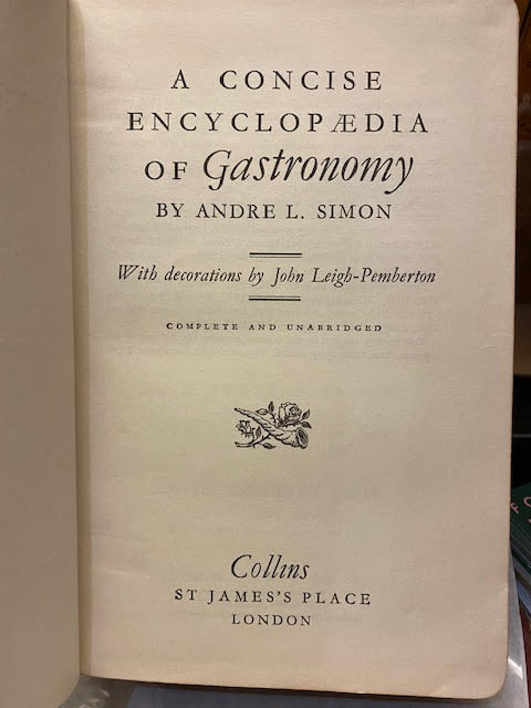 A Concise Encyclopaedia of Gastronomy