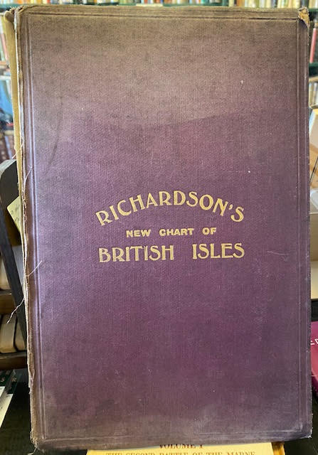 Richardson's New Chart of the British Isles : showing railways, steamship routes, ports, rivers, canals, main roads & rainfall, with details of the Navy, Army, revenue, expenditure, customs, licences, taxes, shipping and occupations.