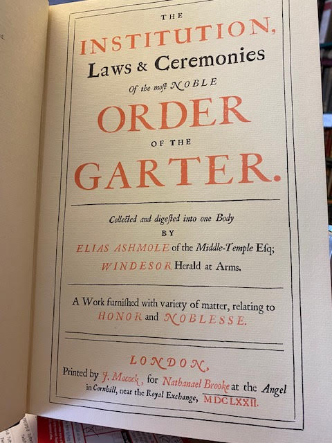 The Institution, Laws and Ceremonies of the Most Noble Order of the Garter