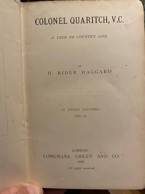 Colonel Quaritch, V. C. : A Tale of Country Life. In 3 volumes.