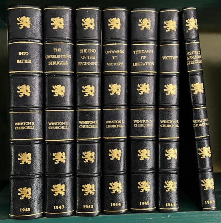War Speeches [Seven Volumes]: Into Battle; The Unrelenting Struggle; The End of the Beginning; Onwards to Victory; The Dawn of Liberation; Victory; Secret Session Speeches. [ALL FIRST EDITIONS]