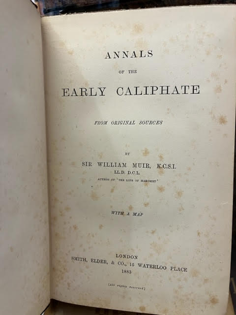 Annals of the Early Caliphate from Original Sources