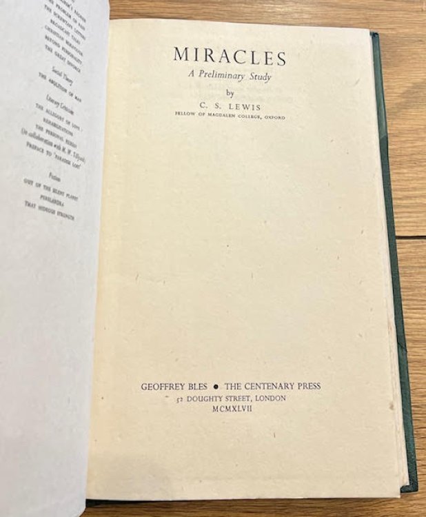 Miracles: A Preliminary Study