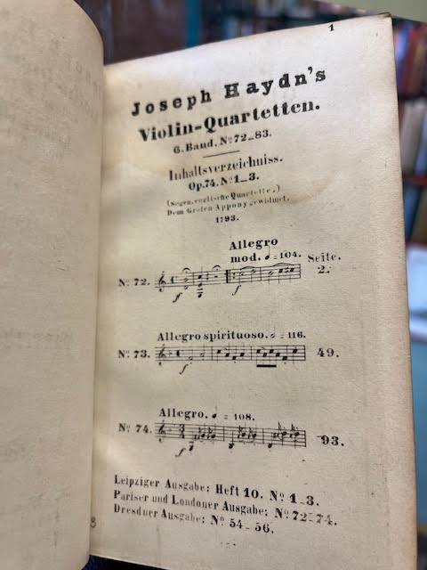 Joseph Hadyn's Quartetten fur zwei Violinen, Viola u. Violoncello. 6: No. 72-83
