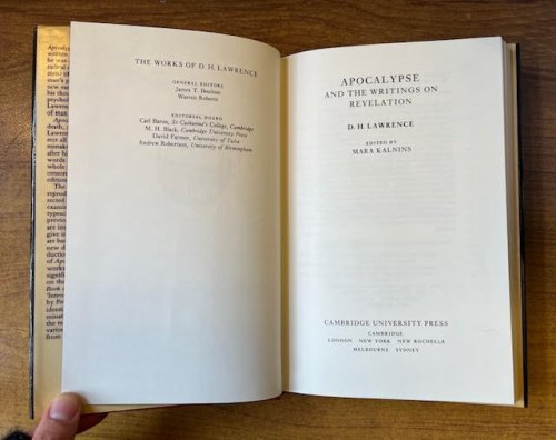 The Cambridge Edition of the Works of D. H. Lawrence - Apocalypse and the Writings on Revelation