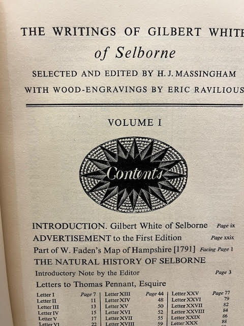 The Writings of Gilbert White of Selborne. In two volumes.