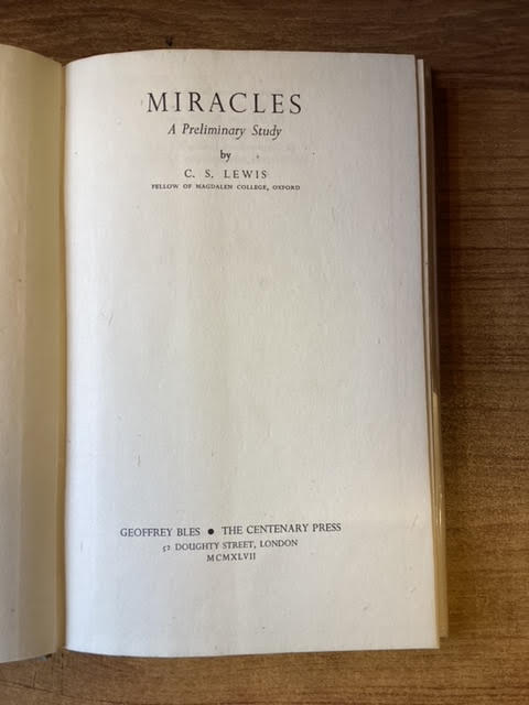 Miracles: A Preliminary Study