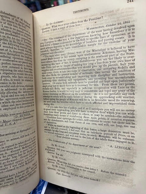 Report of the Joint Committee on the Conduct of the War. In Three Parts. [Volume 3 only]