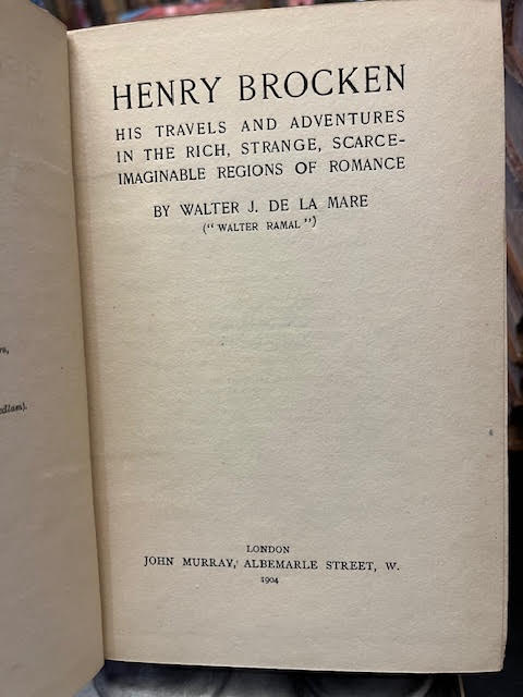 Henry Brocken: His Travels and Adventures in the Rich, Strange, Scarce-imaginable Regions of Romance