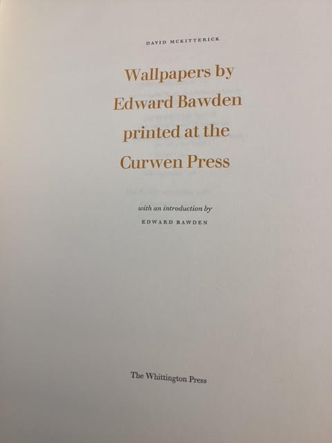 Wallpapers by Edward Bawden printed at the Curwen Press