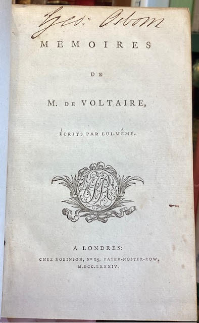 Memoires de M. de Voltaire