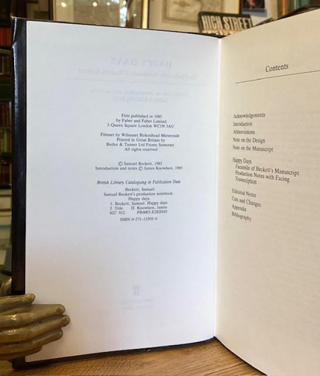 Happy Days : The Production Notebook of Samuel Beckett