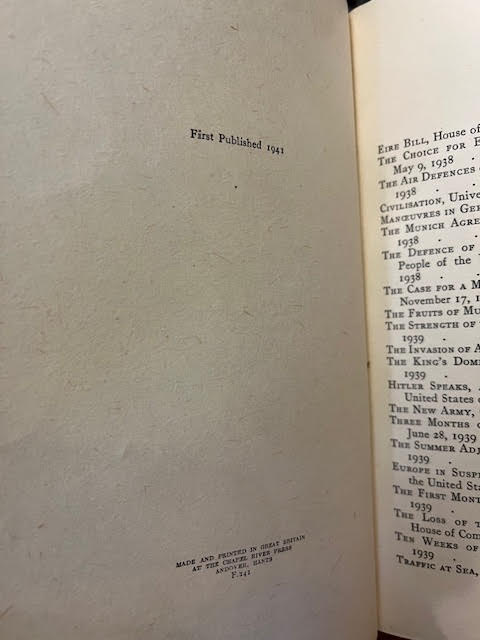 War Speeches [Seven Volumes]: Into Battle; The Unrelenting Struggle; The End of the Beginning; Onwards to Victory; The Dawn of Liberation; Victory; Secret Session Speeches. [ALL FIRST EDITIONS]
