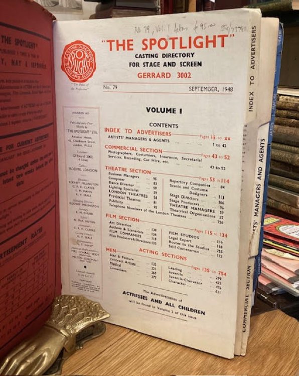 The Spotlight: Casting Directory for Stage, Screen, Radio and Television. No. 79, September 1948. Volume 1: Actors.