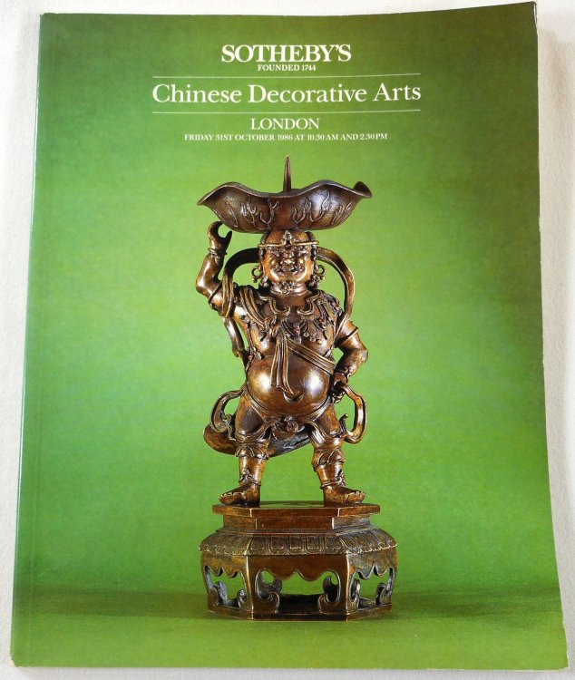 Chinese Decorative Arts. Sotheby's London: October 31, 1986