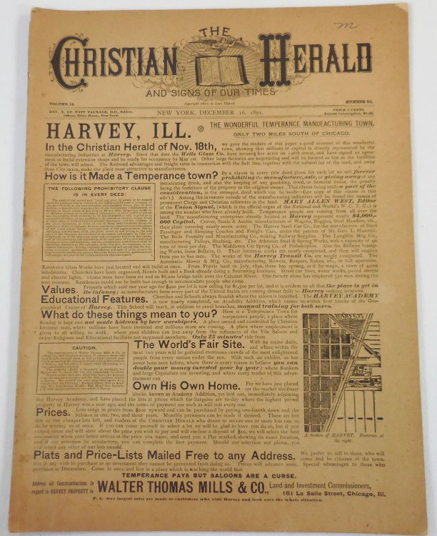 The Christian Herald and Signs of Our Times. December 16, 1891. Volume 14, Number 50