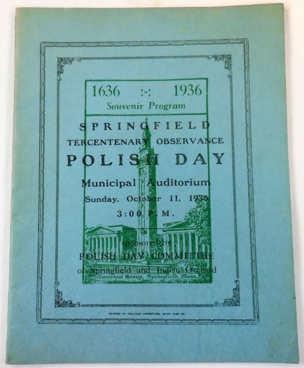Springfield Tercentenary Observance Polish Day 1636-1936 October 11, 1936