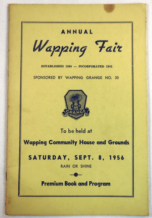 Annual Wapping Fair Premium Book and Program. Sept. 8, 1956