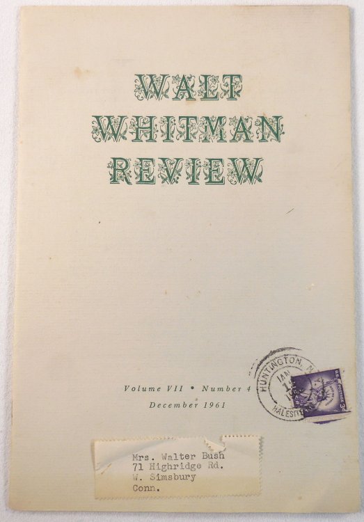 Walt Whitman Review. Volume VII, Number 4 - December 1961