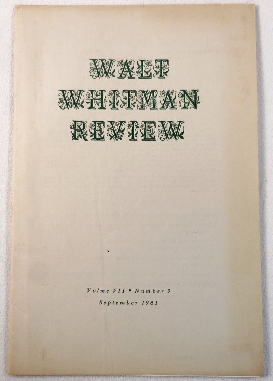 Walt Whitman Review. Volume VII, Number 3 - September 1961