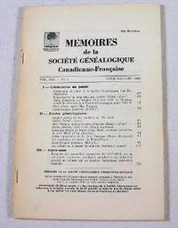 Memoires De La Societe Genealogique Canadienne-Francaise. Vol. XIX, No. 2 - Avril-Juin 1968
