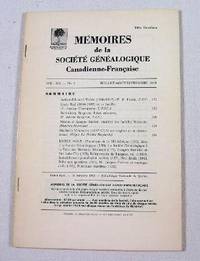 Memoires De La Societe Genealogique Canadienne-Francaise. Vol. XX, No. 3 - Auillet-Septembre 1969