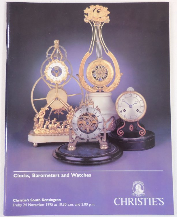 Clocks, Barometers and Watches. Christie's South Kensington: 24 November 1995. Sale JLS 7052