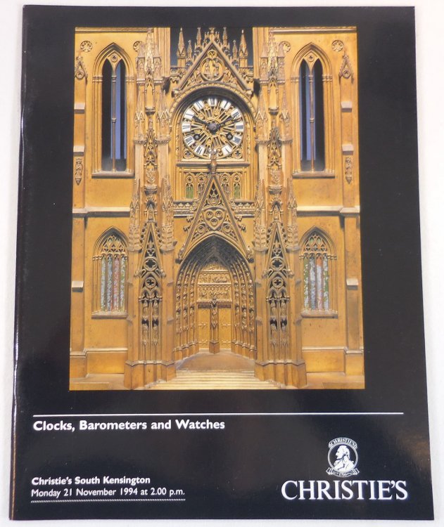 Clocks, Barometers and Watches. Christie's South Kensington: 21 November 1994. Sale JLS 6677