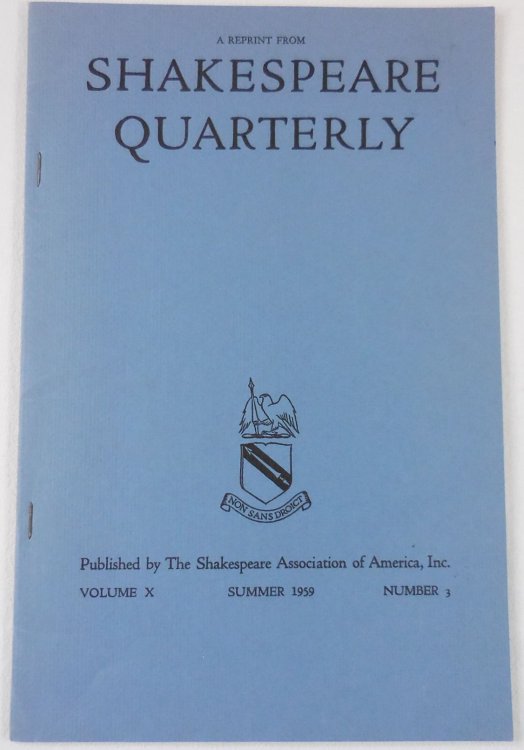 The First Production of Julius Caesar on the German Stage. A Reprint from Shakespeare Quarterly, Volume X, Number 3, Summer 1959